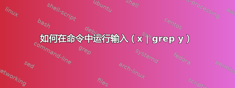 如何在命令中运行输入（x | grep y）