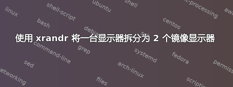 使用 xrandr 将一台显示器拆分为 2 个镜像显示器