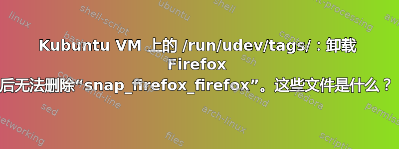 Kubuntu VM 上的 /run/udev/tags/：卸载 Firefox 后无法删除“snap_firefox_firefox”。这些文件是什么？