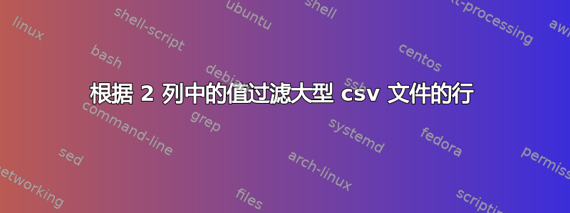 根据 2 列中的值过滤大型 csv 文件的行