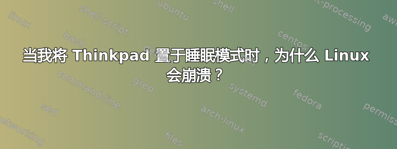 当我将 Thinkpad 置于睡眠模式时，为什么 Linux 会崩溃？