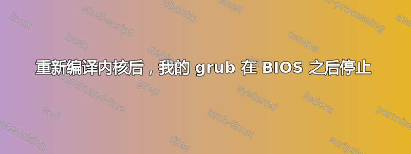 重新编译内核后，我的 grub 在 BIOS 之后停止