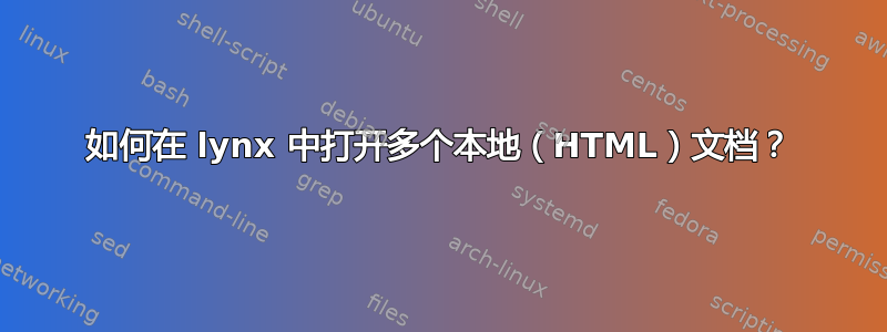 如何在 lynx 中打开多个本地（HTML）文档？