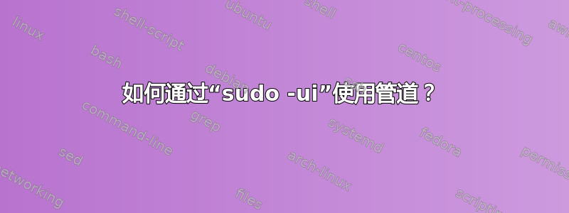 如何通过“sudo -ui”使用管道？