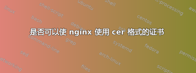 是否可以使 nginx 使用 cer 格式的证书