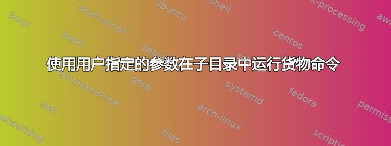 使用用户指定的参数在子目录中运行货物命令