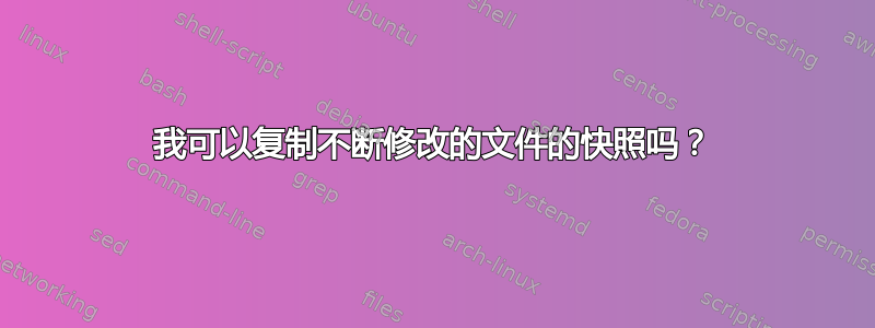 我可以复制不断修改的文件的快照吗？