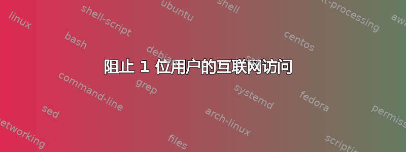 阻止 1 位用户的互联网访问 