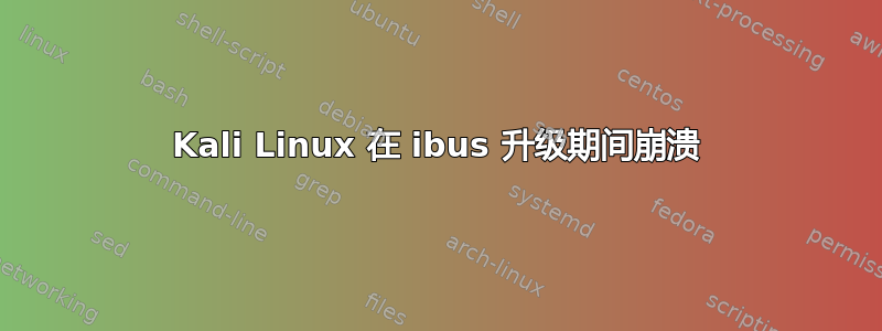 Kali Linux 在 ibus 升级期间崩溃