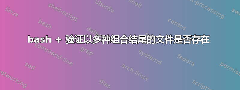 bash + 验证以多种组合结尾的文件是否存在