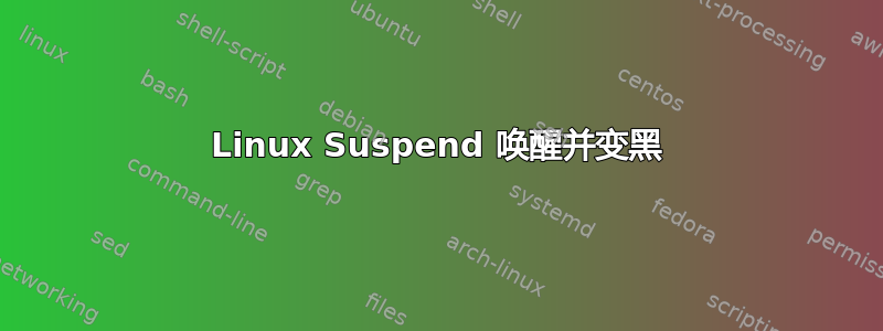 Linux Suspend 唤醒并变黑