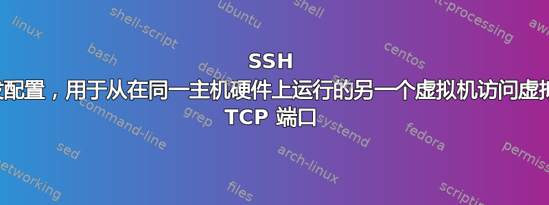 SSH 端口转发配置，用于从在同一主机硬件上运行的另一个虚拟机访问虚拟机上的 TCP 端口