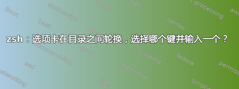 zsh：选项卡在目录之间轮换，选择哪个键并输入一个？