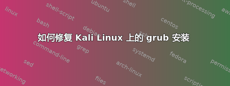 如何修复 Kali Linux 上的 grub 安装