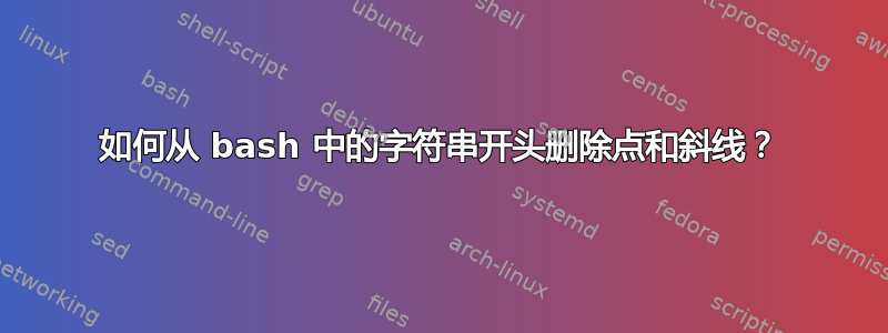 如何从 bash 中的字符串开头删除点和斜线？