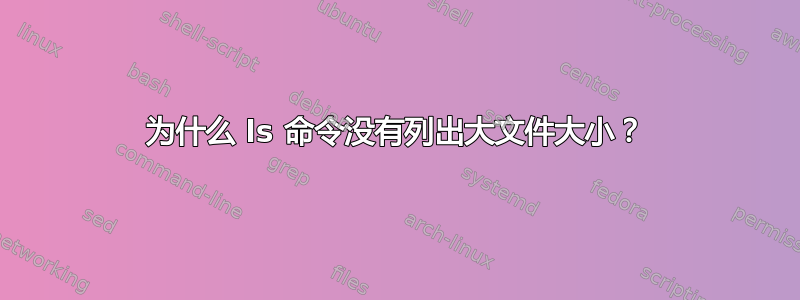 为什么 ls 命令没有列出大文件大小？