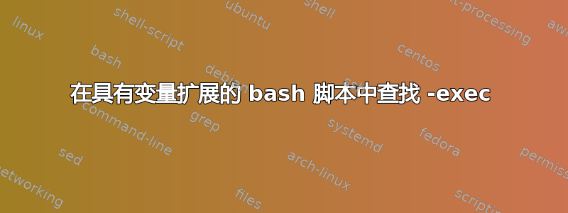 在具有变量扩展的 bash 脚本中查找 -exec