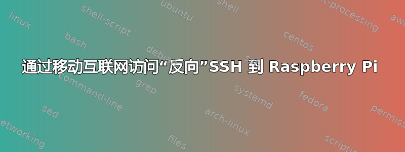 通过移动互联网访问“反向”SSH 到 Raspberry Pi