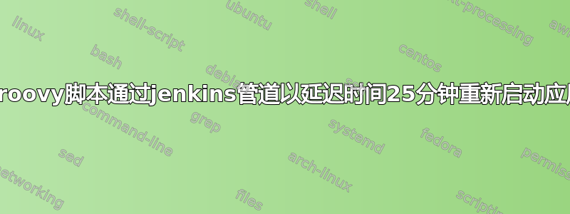 如何使用groovy脚本通过jenkins管道以延迟时间25分钟重新启动应用程序5次