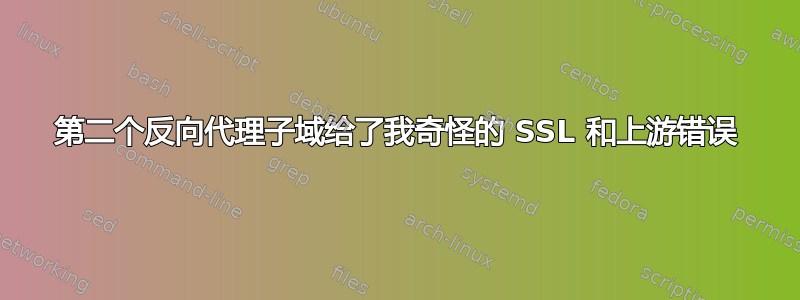 第二个反向代理子域给了我奇怪的 SSL 和上游错误