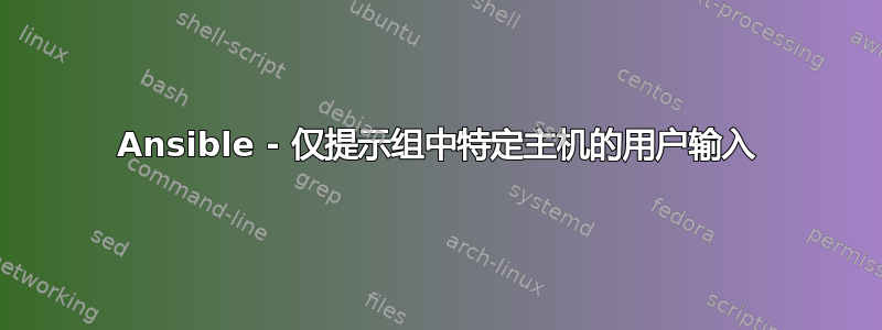 Ansible - 仅提示组中特定主机的用户输入