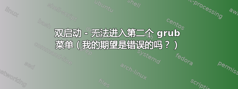 双启动 - 无法进入第二个 grub 菜单（我的期望是错误的吗？）