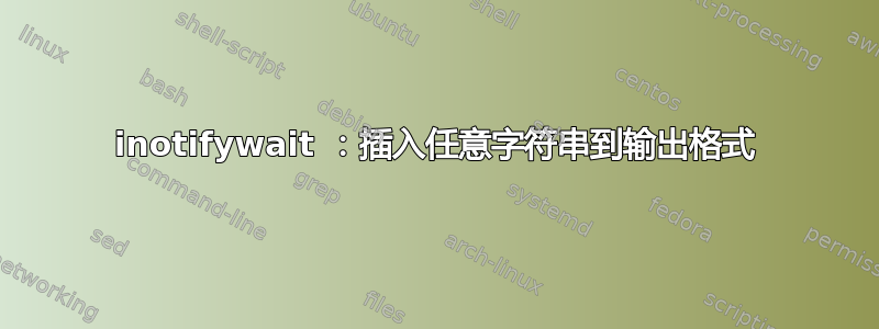 inotifywait ：插入任意字符串到输出格式