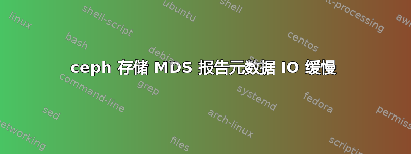 ceph 存储 MDS 报告元数据 IO 缓慢