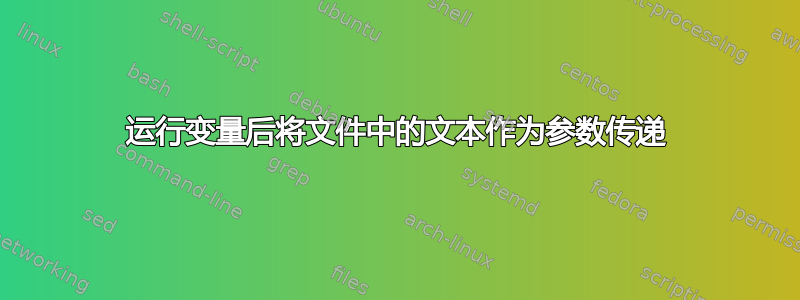 运行变量后将文件中的文本作为参数传递