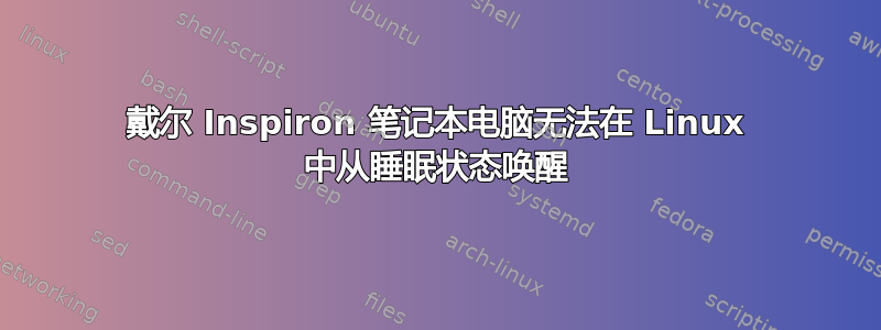 戴尔 Inspiron 笔记本电脑无法在 Linux 中从睡眠状态唤醒