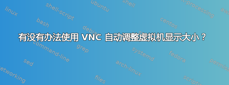 有没有办法使用 VNC 自动调整虚拟机显示大小？