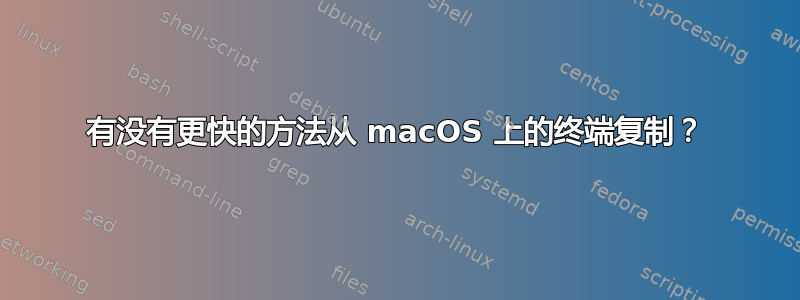 有没有更快的方法从 macOS 上的终端复制？