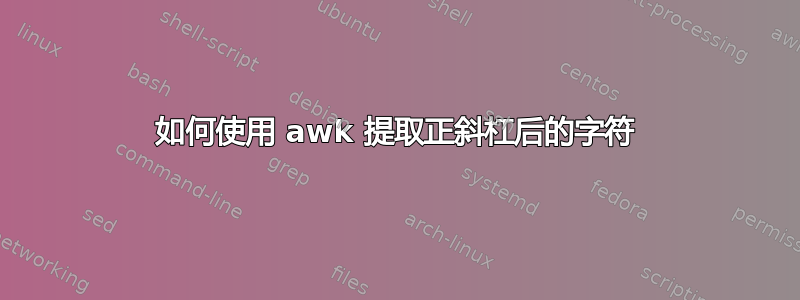 如何使用 awk 提取正斜杠后的字符