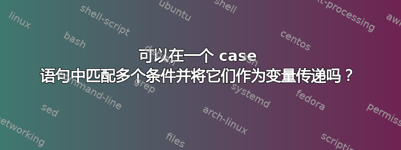 可以在一个 case 语句中匹配多个条件并将它们作为变量传递吗？