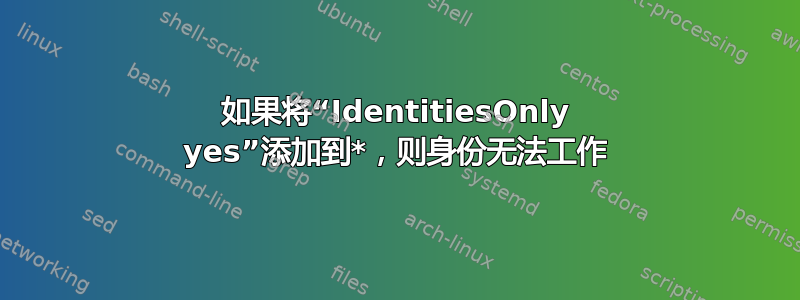 如果将“IdentitiesOnly yes”添加到*，则身份无法工作