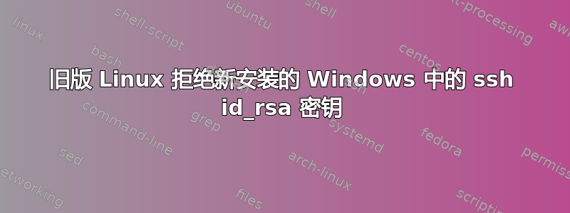 旧版 Linux 拒绝新安装的 Windows 中的 ssh id_rsa 密钥