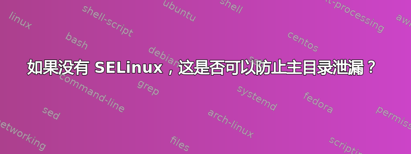 如果没有 SELinux，这是否可以防止主目录泄漏？