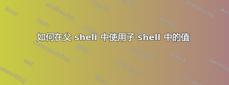 如何在父 shell 中使用子 shell 中的值