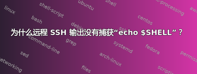 为什么远程 SSH 输出没有捕获“echo $SHELL”？