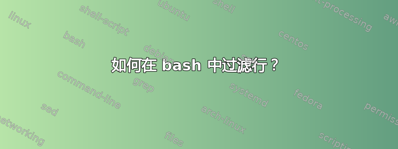 如何在 bash 中过滤行？