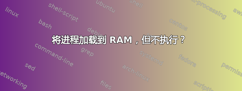 将进程加载到 RAM，但不执行？