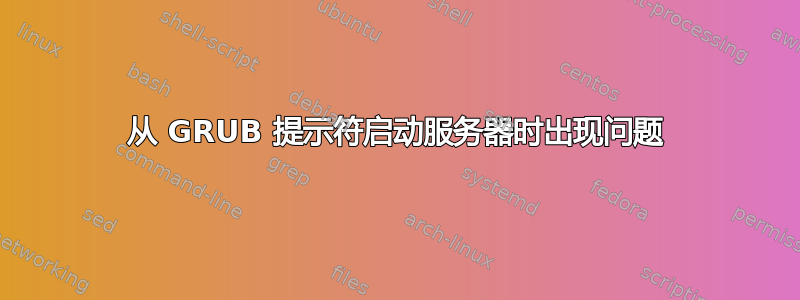 从 GRUB 提示符启动服务器时出现问题