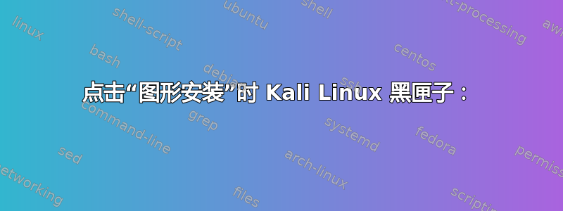 点击“图形安装”时 Kali Linux 黑匣子：