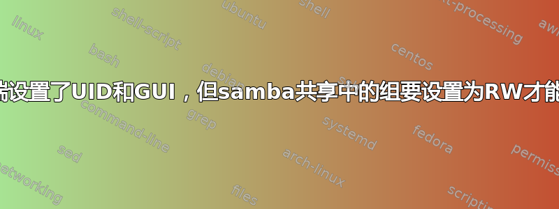 为什么我为客户端设置了UID和GUI，但samba共享中的组要设置为RW才能让客户端访问？