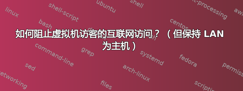 如何阻止虚拟机访客的互联网访问？ （但保持 LAN 为主机）