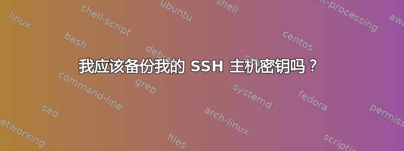 我应该备份我的 SSH 主机密钥吗？