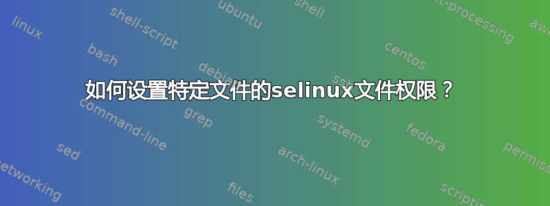 如何设置特定文件的selinux文件权限？