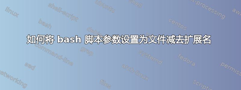 如何将 bash 脚本参数设置为文件减去扩展名