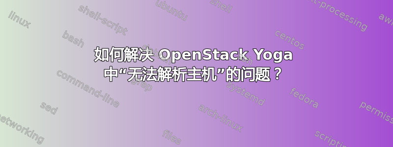 如何解决 OpenStack Yoga 中“无法解析主机”的问题？