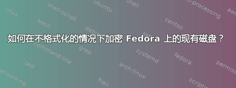 如何在不格式化的情况下加密 Fedora 上的现有磁盘？